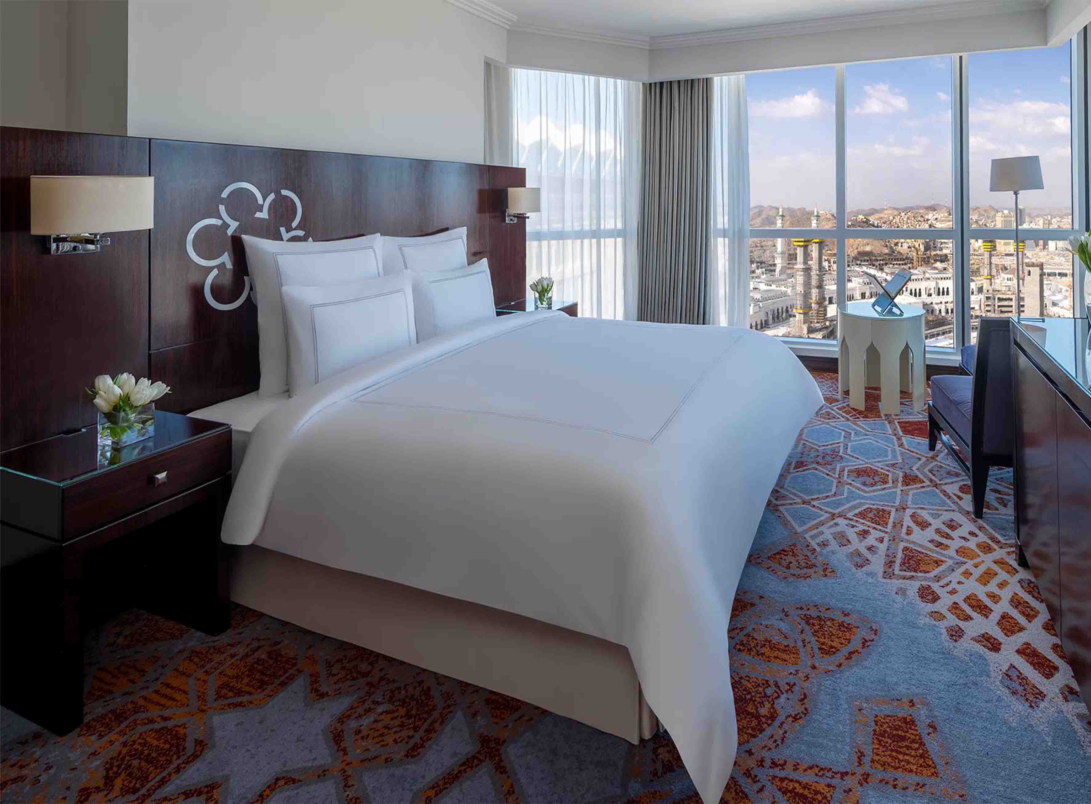 Upgraded hotel room overlooking the holy city